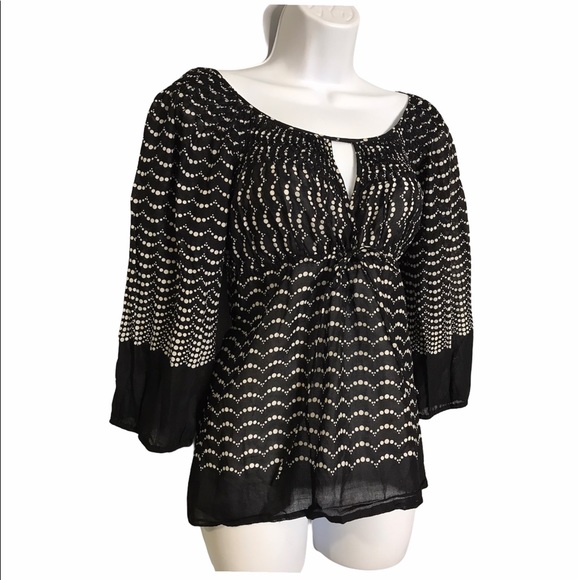 BCBGMAXAZRIA | Babydoll Vibe Polka Dot Blouse - Picture 2 of 10